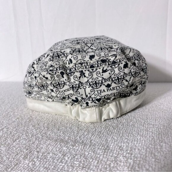 Disney Alice In Wonderland Cream Black All Over Print Hat - Picture 8 of 11